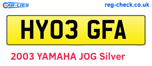 HY03GFA are the vehicle registration plates.