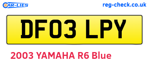 DF03LPY are the vehicle registration plates.