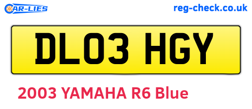 DL03HGY are the vehicle registration plates.