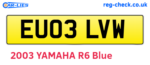 EU03LVW are the vehicle registration plates.