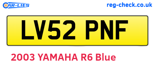LV52PNF are the vehicle registration plates.