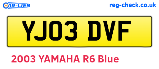 YJ03DVF are the vehicle registration plates.