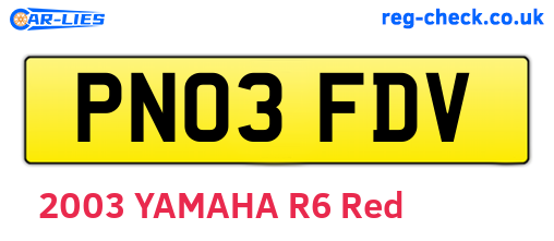 PN03FDV are the vehicle registration plates.