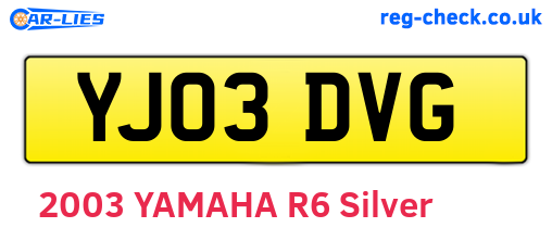 YJ03DVG are the vehicle registration plates.