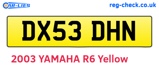 DX53DHN are the vehicle registration plates.