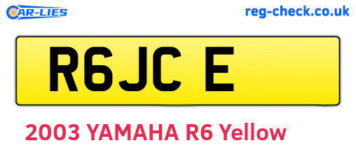 R6JCE are the vehicle registration plates.