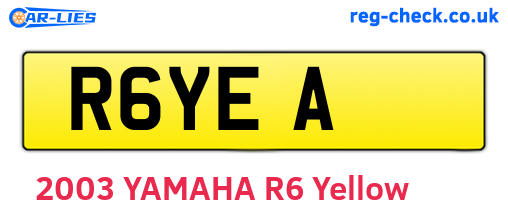 R6YEA are the vehicle registration plates.