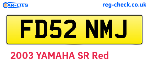 FD52NMJ are the vehicle registration plates.
