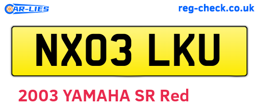 NX03LKU are the vehicle registration plates.