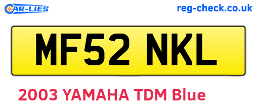 MF52NKL are the vehicle registration plates.