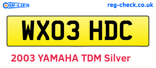 WX03HDC are the vehicle registration plates.