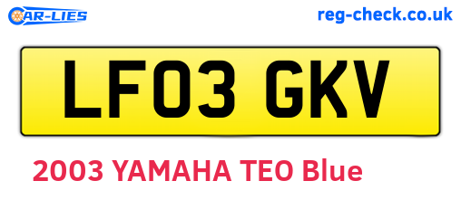 LF03GKV are the vehicle registration plates.