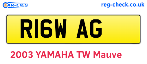R16WAG are the vehicle registration plates.