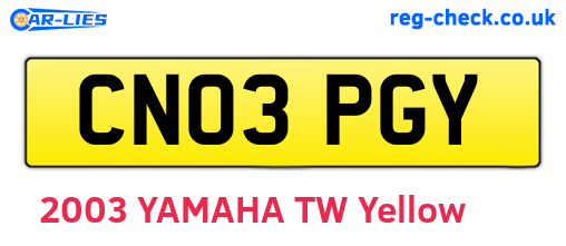 CN03PGY are the vehicle registration plates.