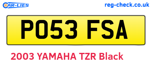 PO53FSA are the vehicle registration plates.