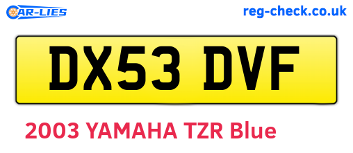 DX53DVF are the vehicle registration plates.