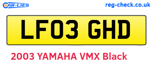 LF03GHD are the vehicle registration plates.