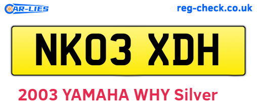 NK03XDH are the vehicle registration plates.