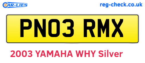 PN03RMX are the vehicle registration plates.