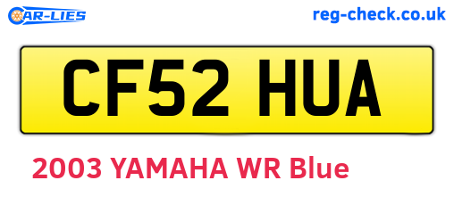 CF52HUA are the vehicle registration plates.