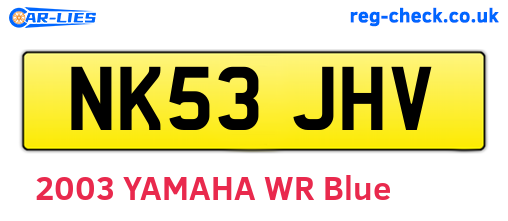 NK53JHV are the vehicle registration plates.