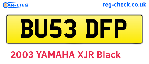 BU53DFP are the vehicle registration plates.