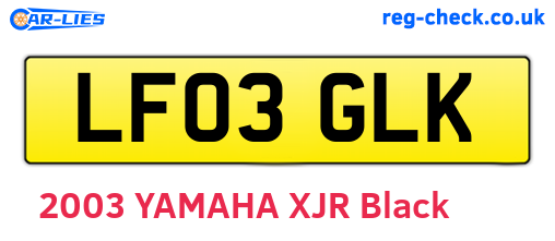 LF03GLK are the vehicle registration plates.