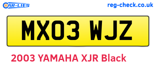 MX03WJZ are the vehicle registration plates.