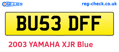 BU53DFF are the vehicle registration plates.