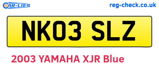 NK03SLZ are the vehicle registration plates.