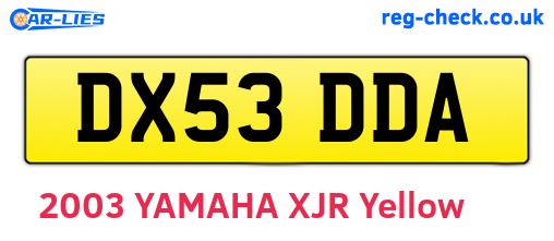 DX53DDA are the vehicle registration plates.