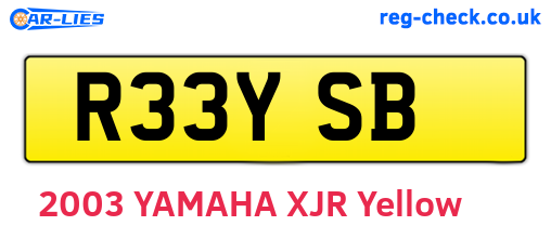 R33YSB are the vehicle registration plates.