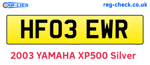 HF03EWR are the vehicle registration plates.