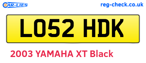 LO52HDK are the vehicle registration plates.