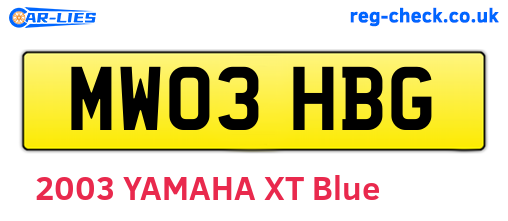 MW03HBG are the vehicle registration plates.