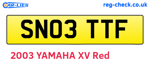 SN03TTF are the vehicle registration plates.