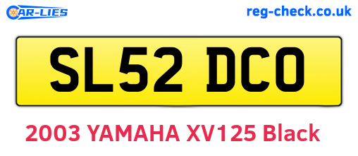 SL52DCO are the vehicle registration plates.