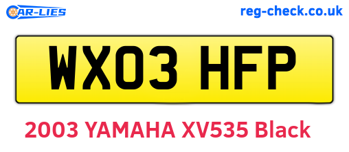 WX03HFP are the vehicle registration plates.