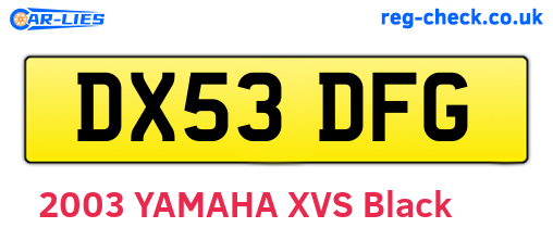DX53DFG are the vehicle registration plates.