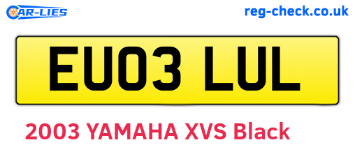 EU03LUL are the vehicle registration plates.