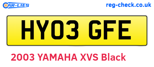 HY03GFE are the vehicle registration plates.