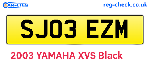 SJ03EZM are the vehicle registration plates.