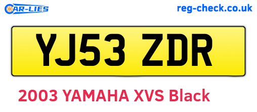 YJ53ZDR are the vehicle registration plates.