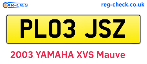 PL03JSZ are the vehicle registration plates.