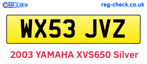 WX53JVZ are the vehicle registration plates.