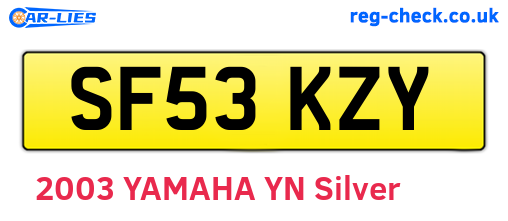 SF53KZY are the vehicle registration plates.