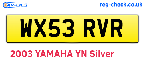 WX53RVR are the vehicle registration plates.