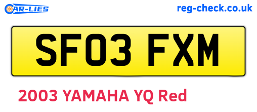SF03FXM are the vehicle registration plates.