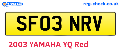 SF03NRV are the vehicle registration plates.