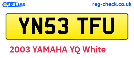 YN53TFU are the vehicle registration plates.
